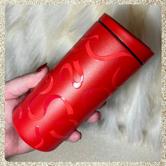 🎄🎀 NWT 2025 Starbucks x MiiR Red Ribbons/Bows 12oz SS Tumbler - Picture 5 of 7